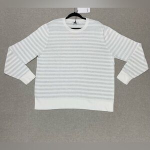 Goodfellow & Co Men's Striped Pullover Sweater, Color White/Striped,Size L